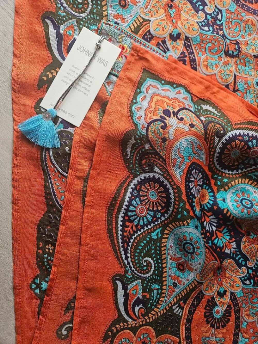 Johnny Was Silk Scarf New - Picture 8 of 11